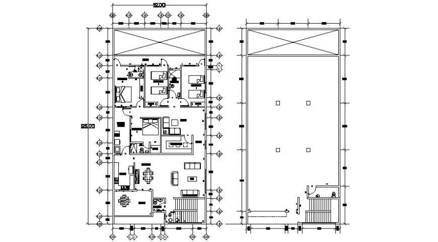  CAD  plan  of house  layout details in autocad  software  file 